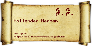 Hollender Herman névjegykártya